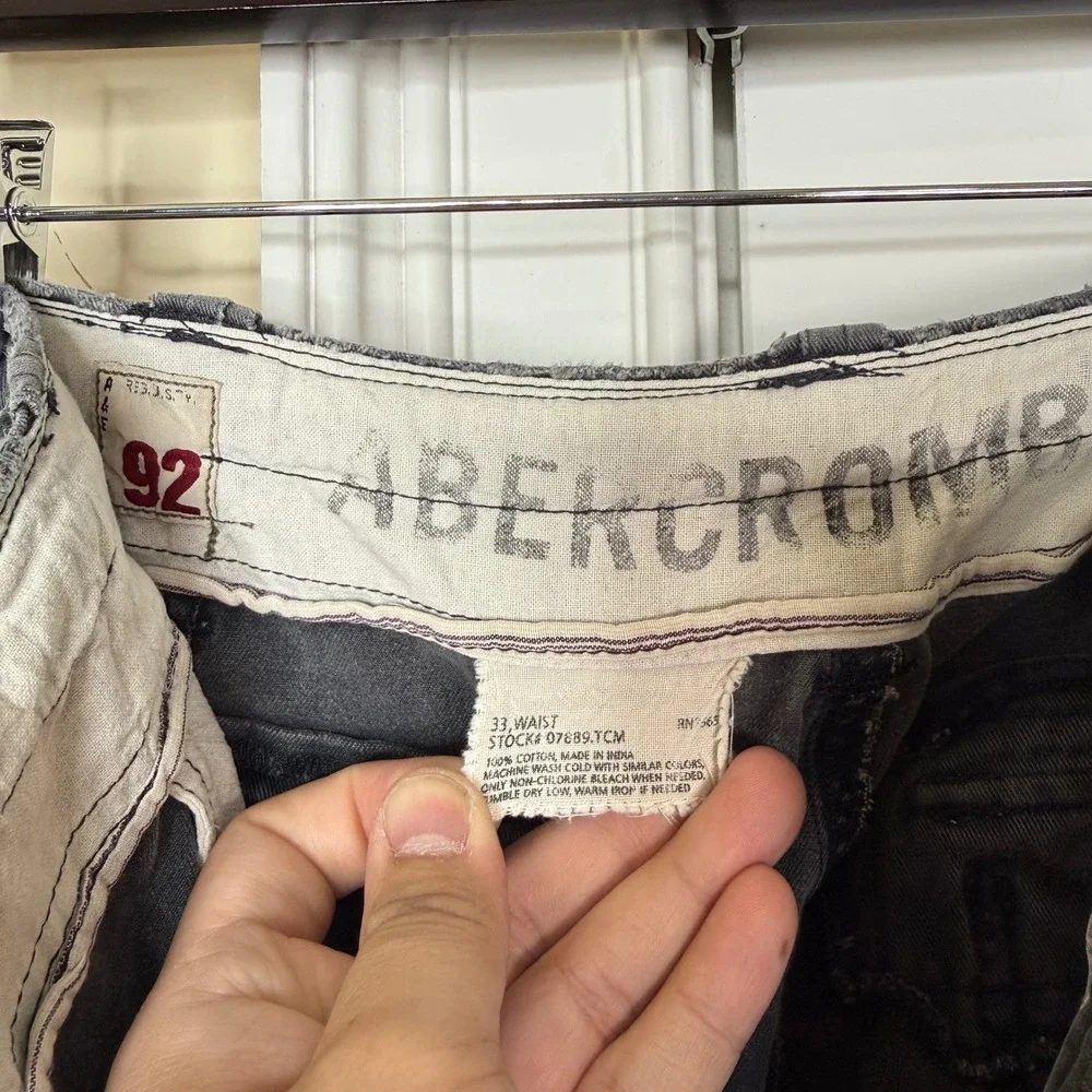 Vintage Abercrombie & Fitch Cargo Shorts Mens 33 Gray Distressed Y2K Gorpcore